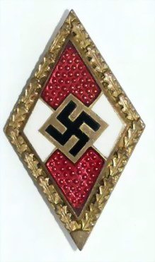 185 Golden Hitler Youth Honour Badge with Oak Leaves. - Type C.jpg