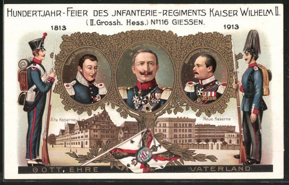 Lithographie-Giessen-Hundertjahr-Feier-des-Infanterie-Regiments-Kaiser-Wilhelm-II-1813-1913-alte.jpg