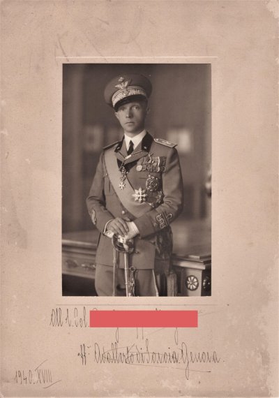 Adalberto di Savoia duca di Bergamo con dedica 1940.jpg