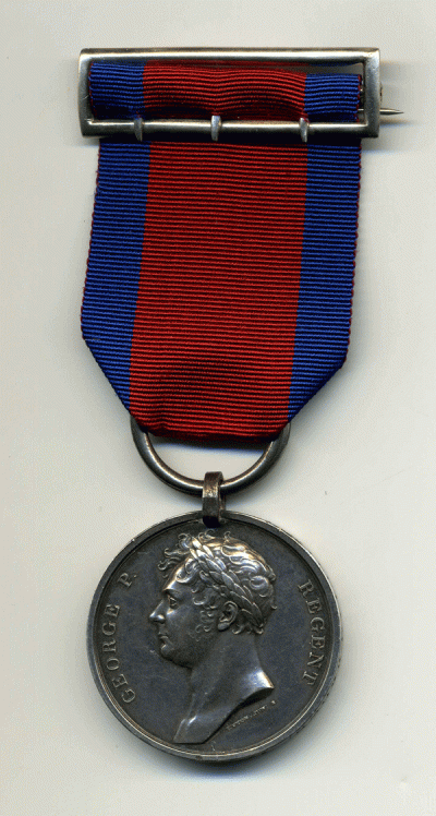 Waterloo Medal Pte.William Brown,11th. Reg.Light Dragoons.gif