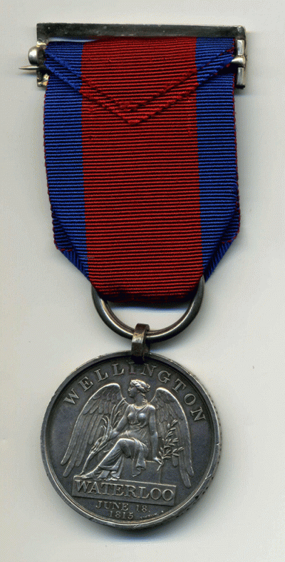 Waterloo Medal Pte.William Brown,11th. Reg.Light Dragoons rev.gif