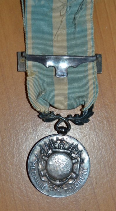 médaille coloniale premier type en argent poinçonnée barrette clapet bac-lé рев.jpg