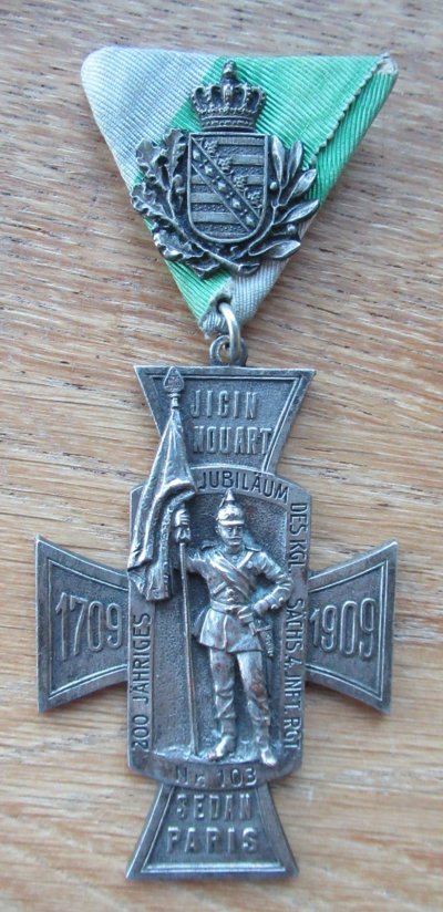 Seltenes Abzeichen 200 Jahre Kgl. Sächs. Infanterie Regiment 108  1909 Sachsen 1.jpg